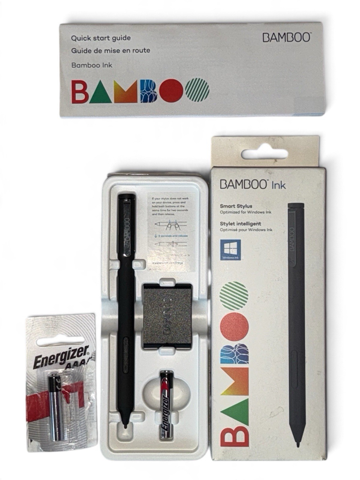 Wacom Bamboo Ink Smart Stylus CS321AK Window Ink Tested Working + Batteries