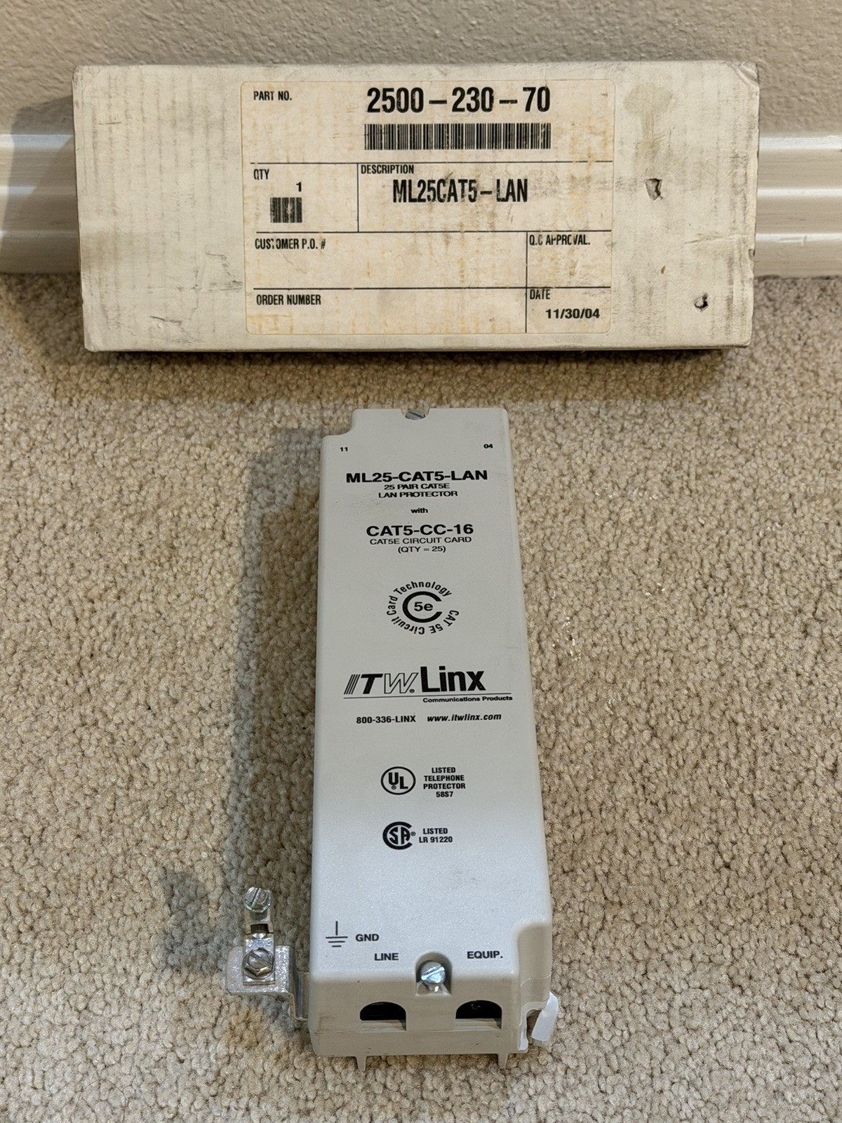 ITW Linx MultiLine Panel Surge Protector Cat 5E ML25-CAT5-LAN 25 