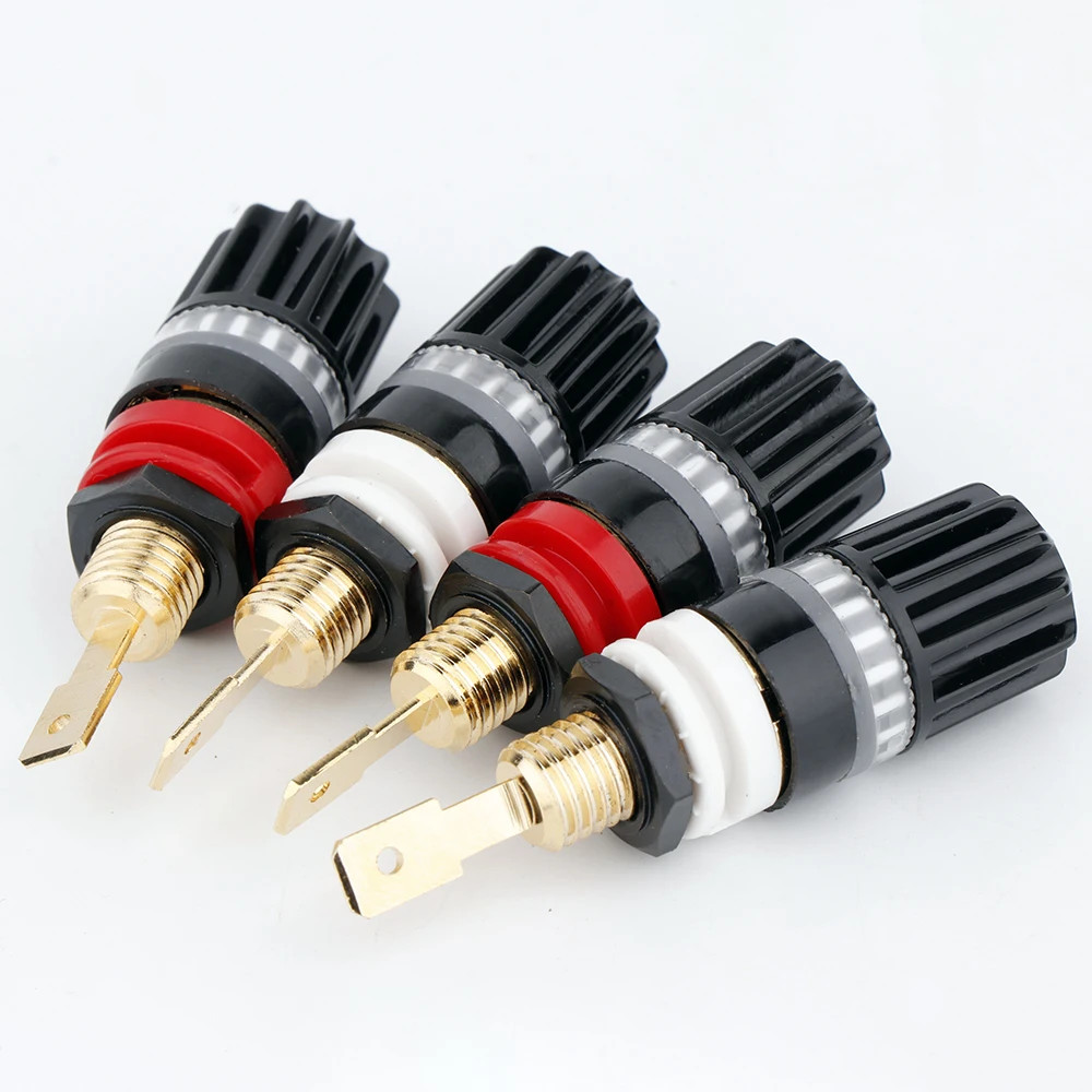 HIFI 24K Gold Plated Binding Post Speaker Terminal Connector Amplifier DIY Plug