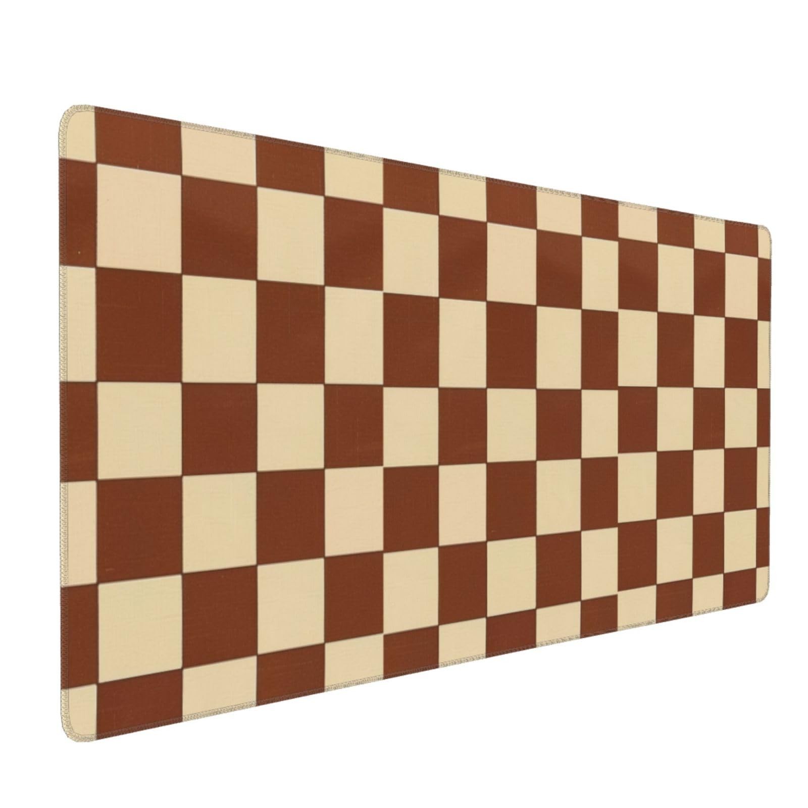 35.4x15.7 Inch Brown Beige Checkered Large Gaming Mouse Pad Desk Mat PC