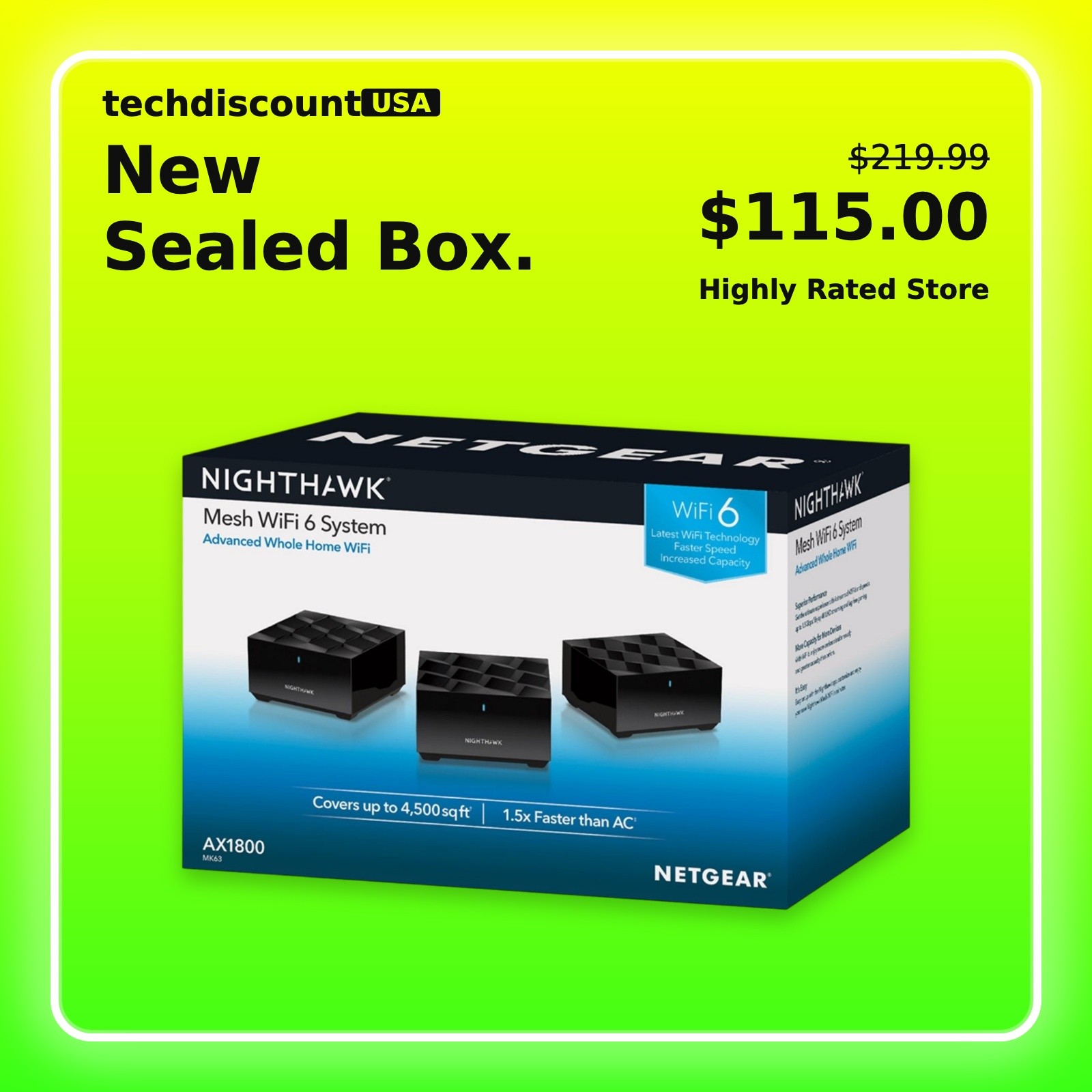 Netgear Nighthawk MK63 WiFi 6 Mesh System Dual Band MK63-100NAS