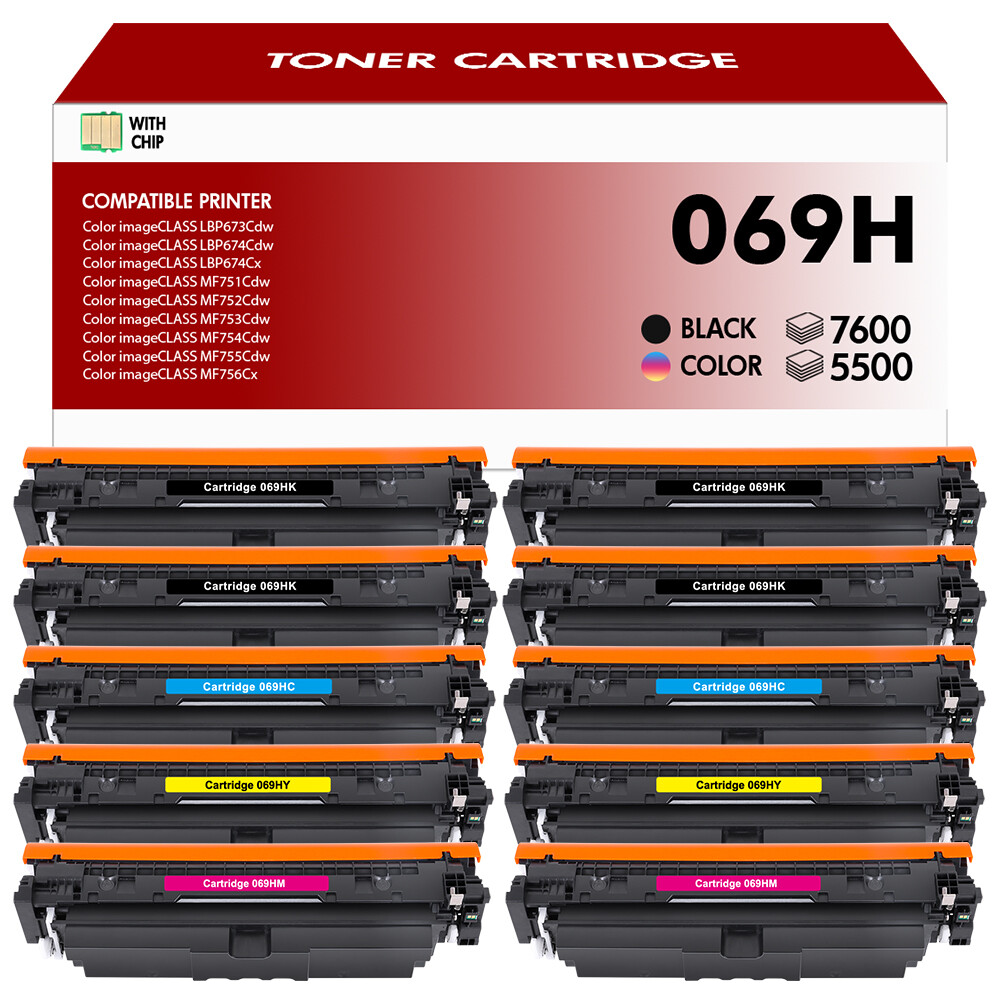 10 Pack 069H Toner Cartridge Set Replacement for Canon imageCLASS MF753Cdw MF751