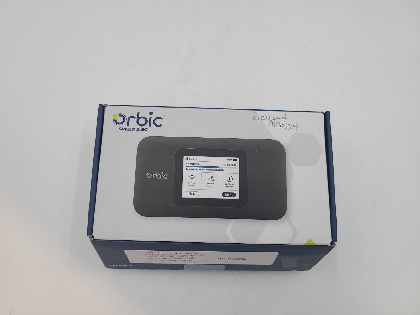 Orbic Speed X 5G Mobile Hotspot R562L5 w/Charger