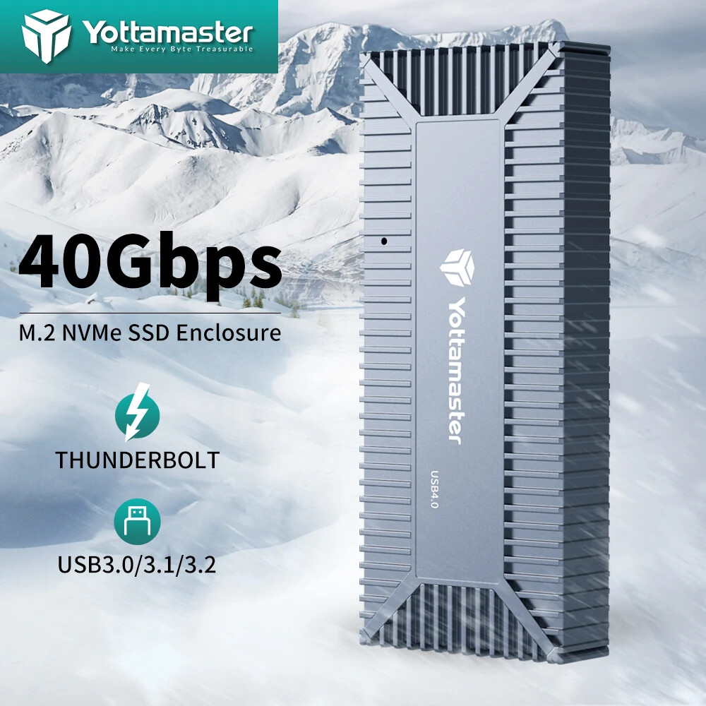 Yottamaster 40 Gbps USB 4 M.2 NVMe SSD Enclosure Compatible With Thunderbolt 4/3