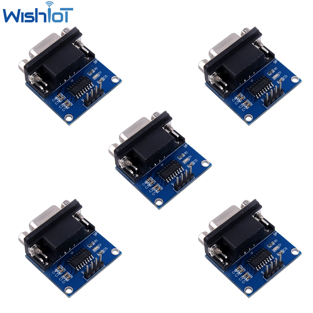 5PCS MAX3232 Chip RS232 to TTL Serial Port Converter Module DB9 Connector