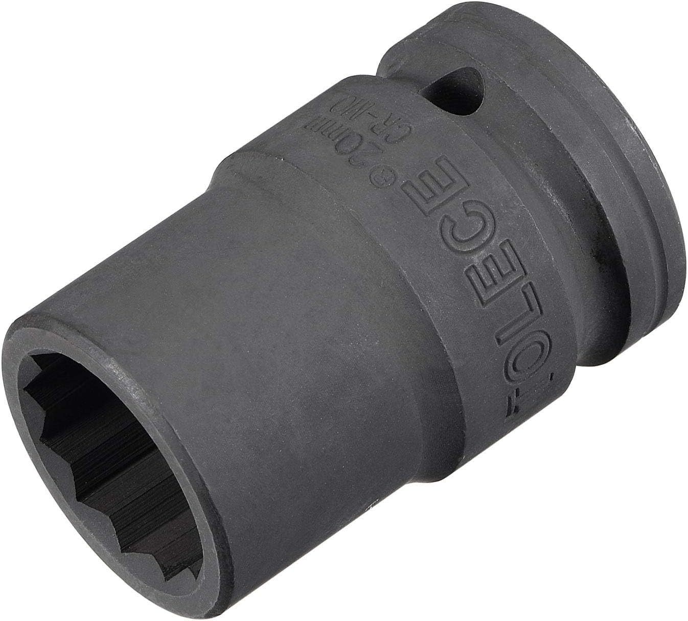 3/4-Inch Drive 20mm 12-Point Impact Socket, CR-MO Steel 56mm Length, Standard Me