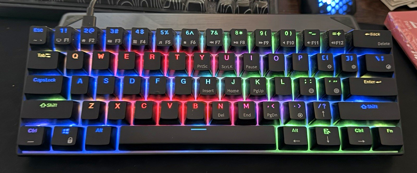 Royal Kludge RK61 Mechanical RGB Illuminated Keyboard, Black, English QWERTY