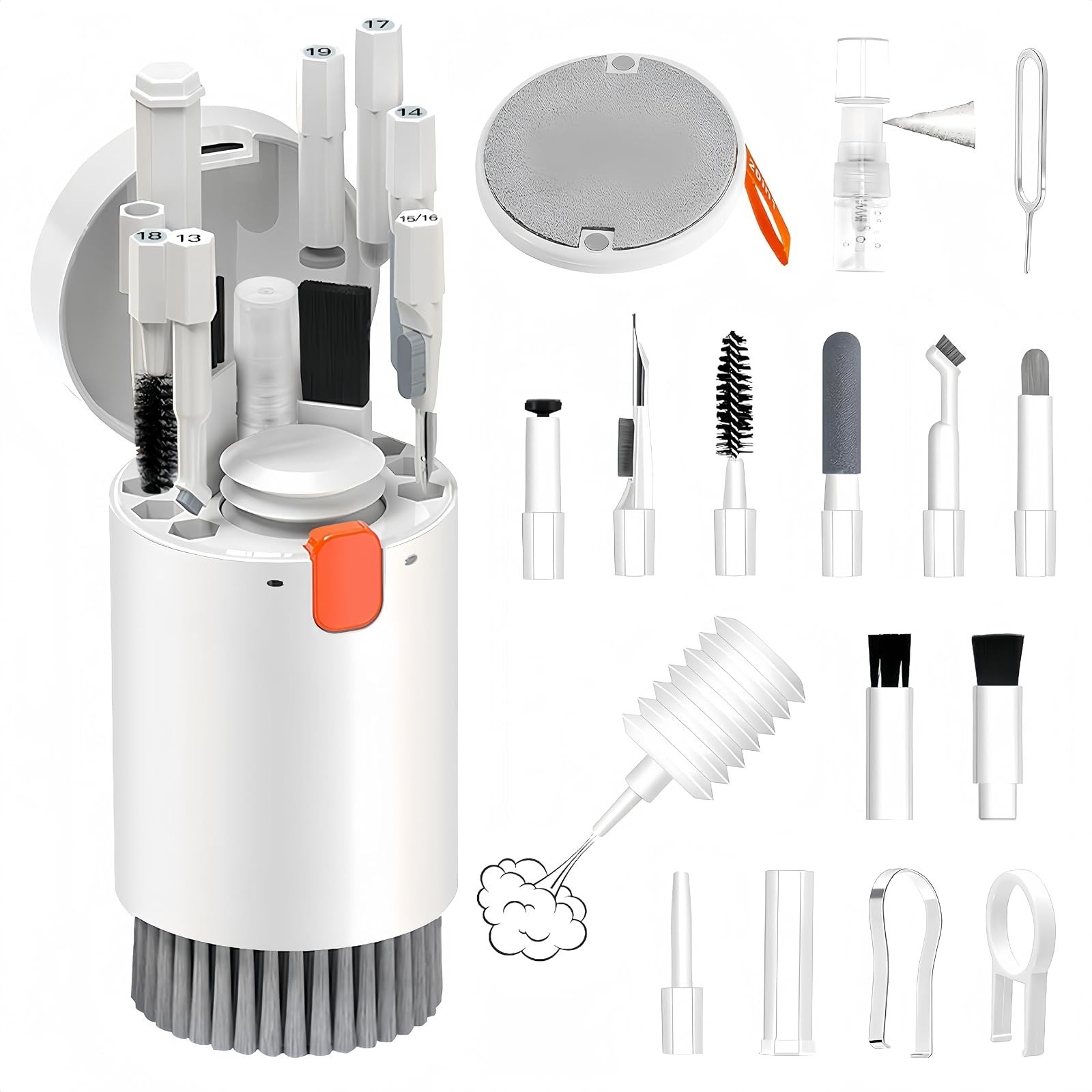 20-in-1 Laptop Keyboard Screen Earbud Cleaning Kit with Brush and Spray