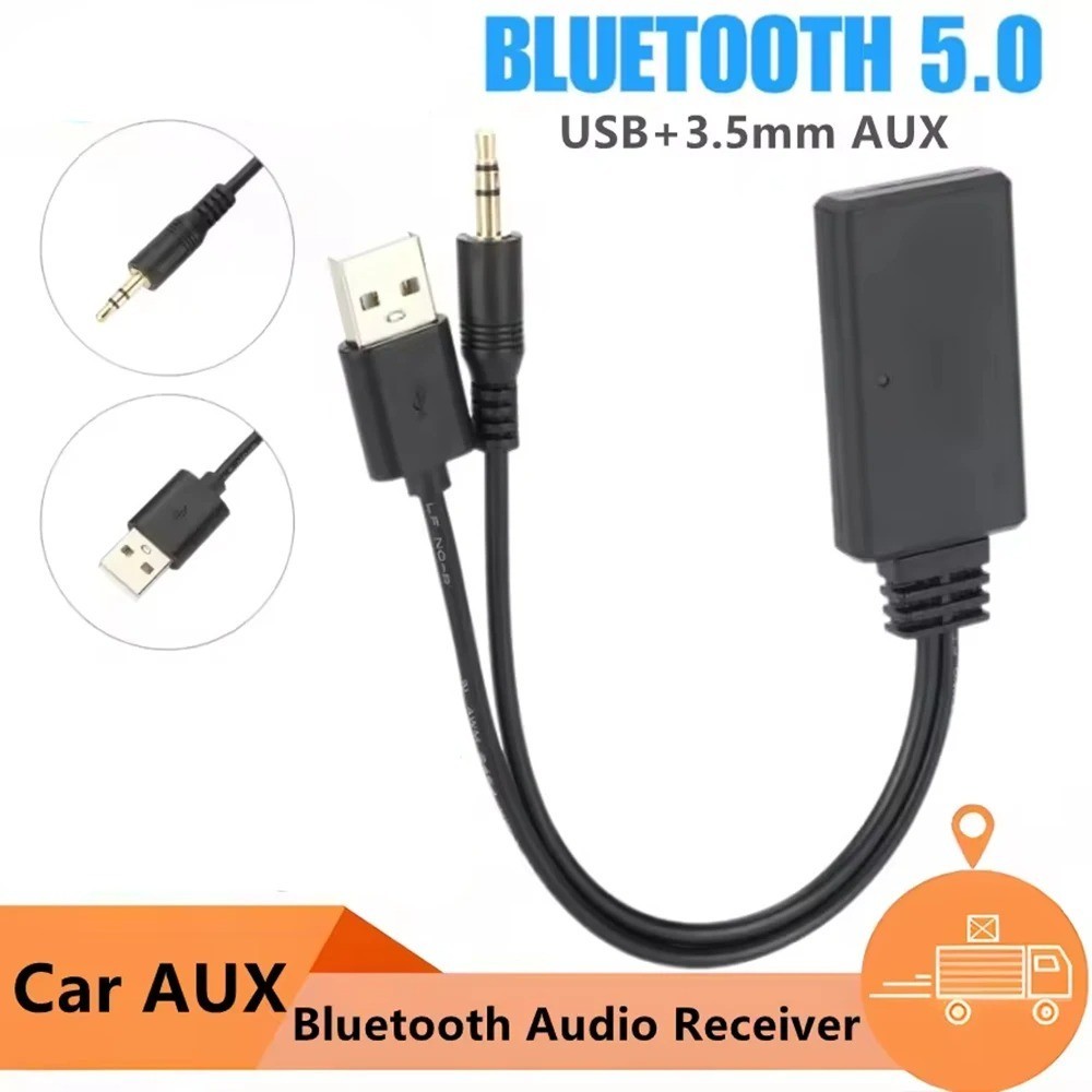 2 In 1 USB Bluetooth 5.0 Transmitter Receiver Adapter Wireless For PC Car Kit