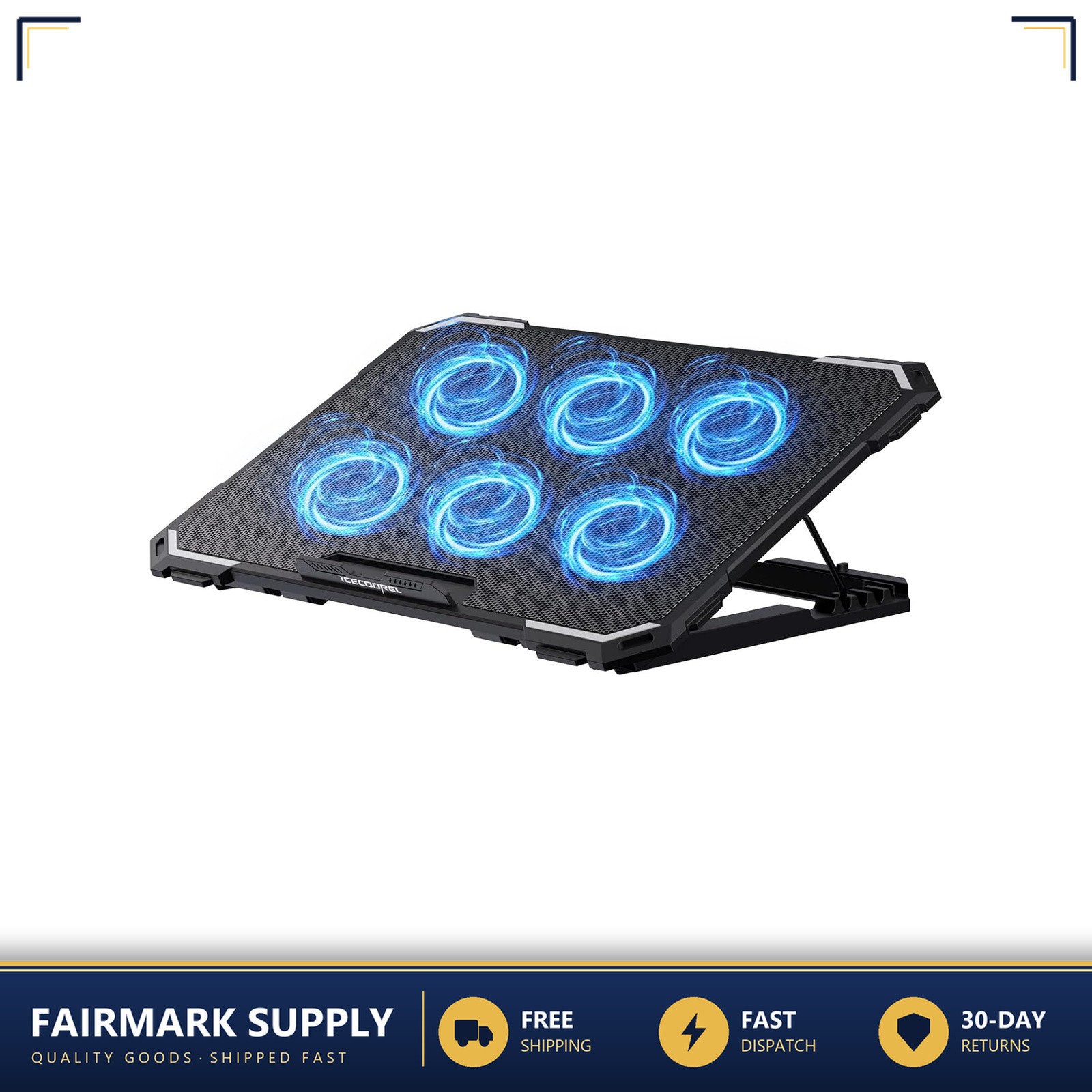 Laptop Cooling Pad with 6 Fans Adjustable Speed Mesh Design