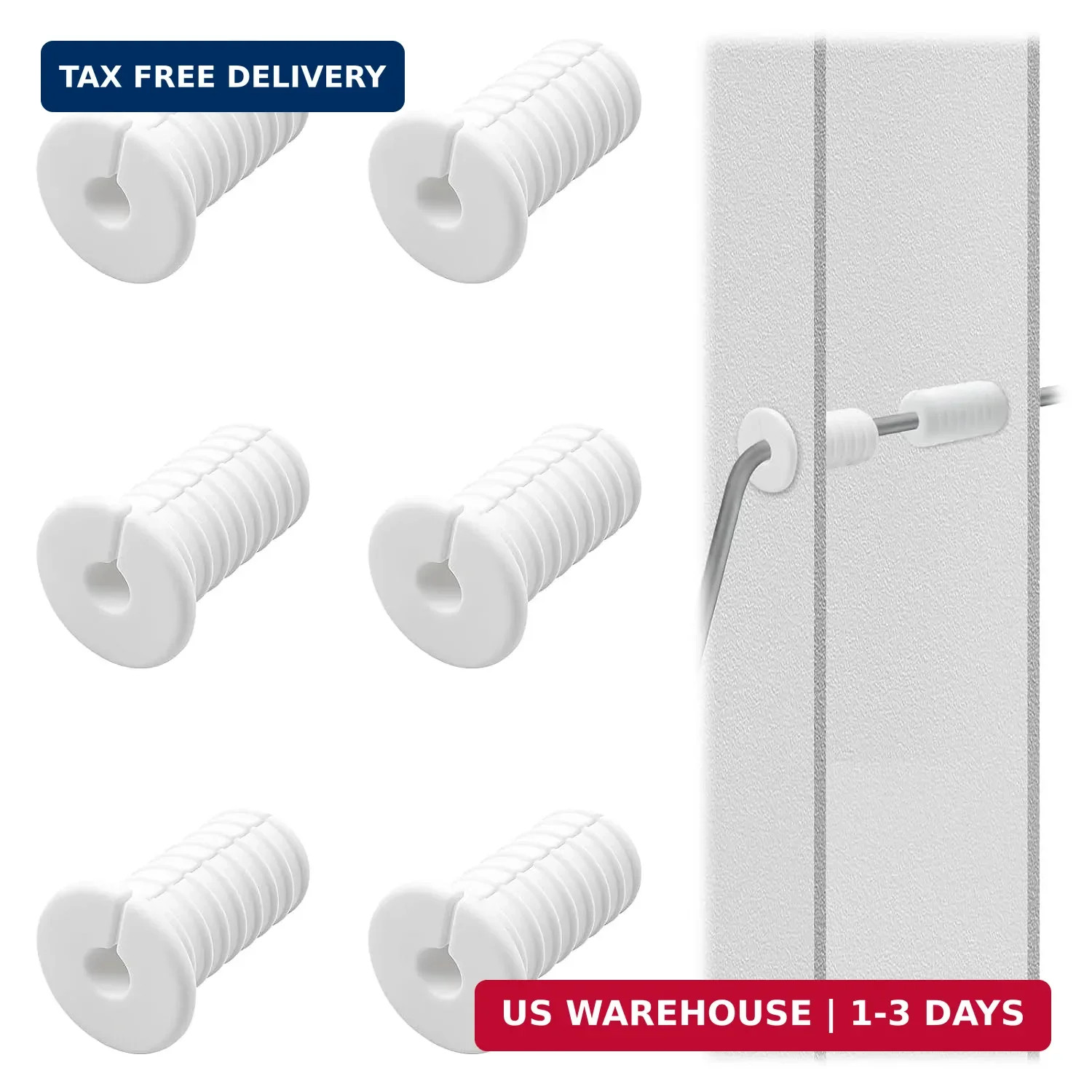 6 Pcs 3/4 Inch Cable Grommets for Starlink, White Silicone Wall Cable Pass Throu