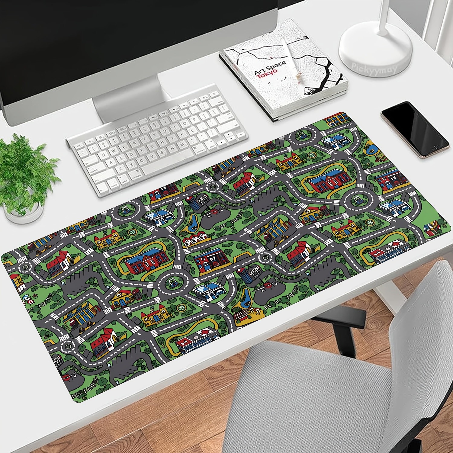 1pc Vintage Nostalgic Urban Design Large Mouse Pad - Super Smooth Surface, Non
