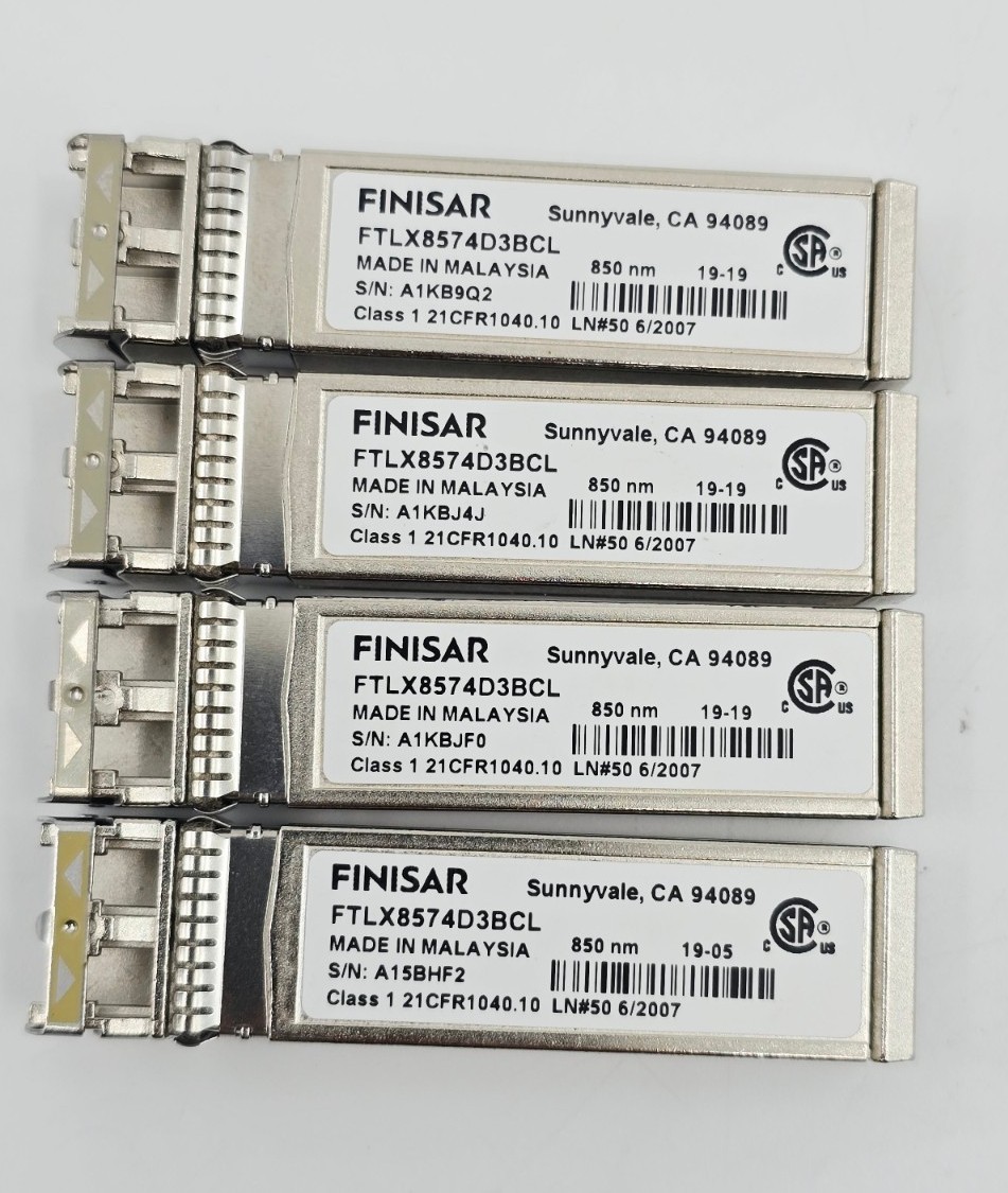 4 x Finisar FTLX8574D3BCL 10GBase-SR 850nm Multimode SW 400m SFP+ Transceiver