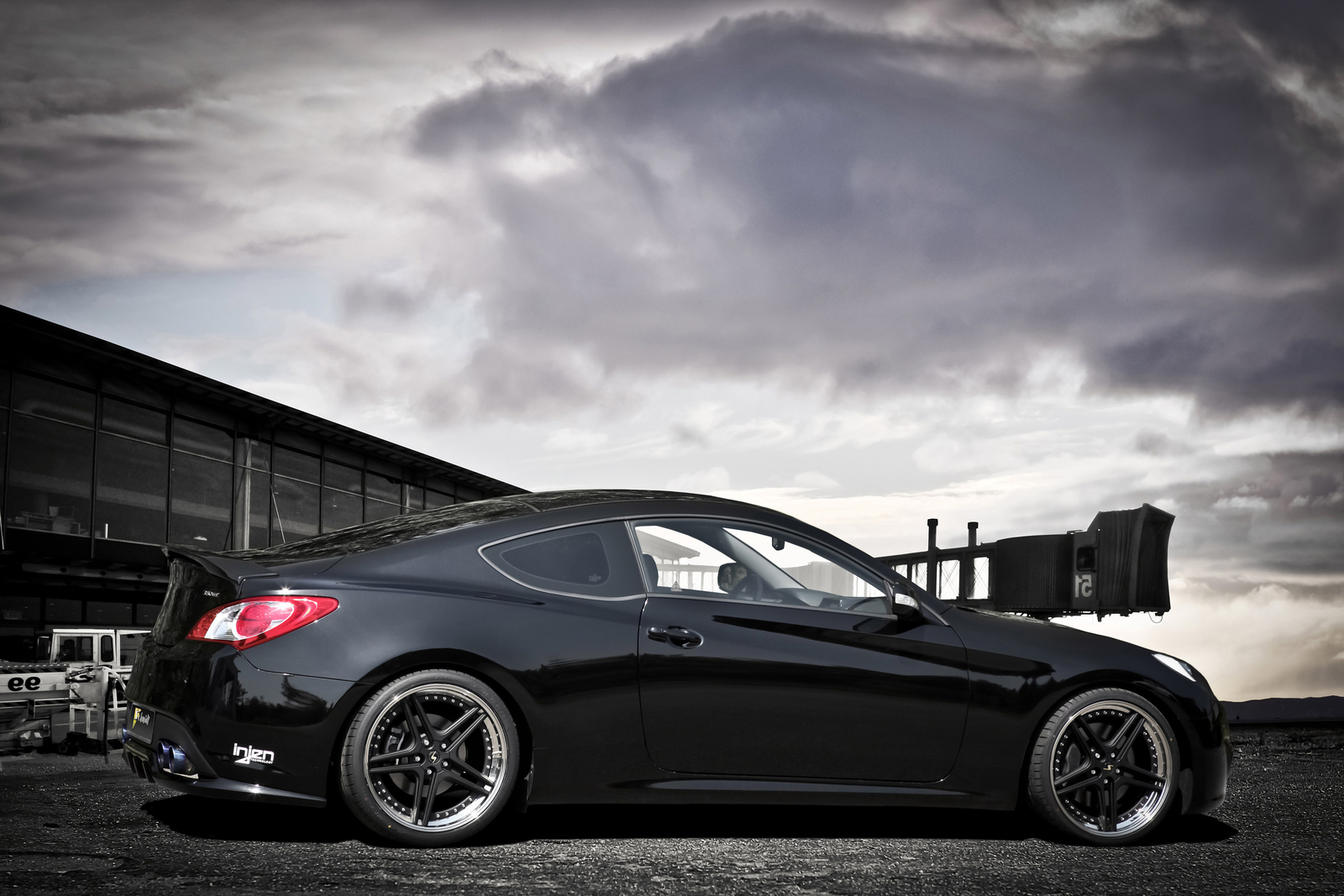 Cars hyundai genesis coupe project panther Desk Mat Stitched