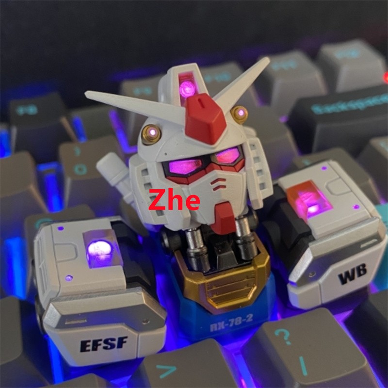 GUNDAM RX-78 Keycap 3-in-1 Translucent Resin Key Cap Keyboard Accessories Gift