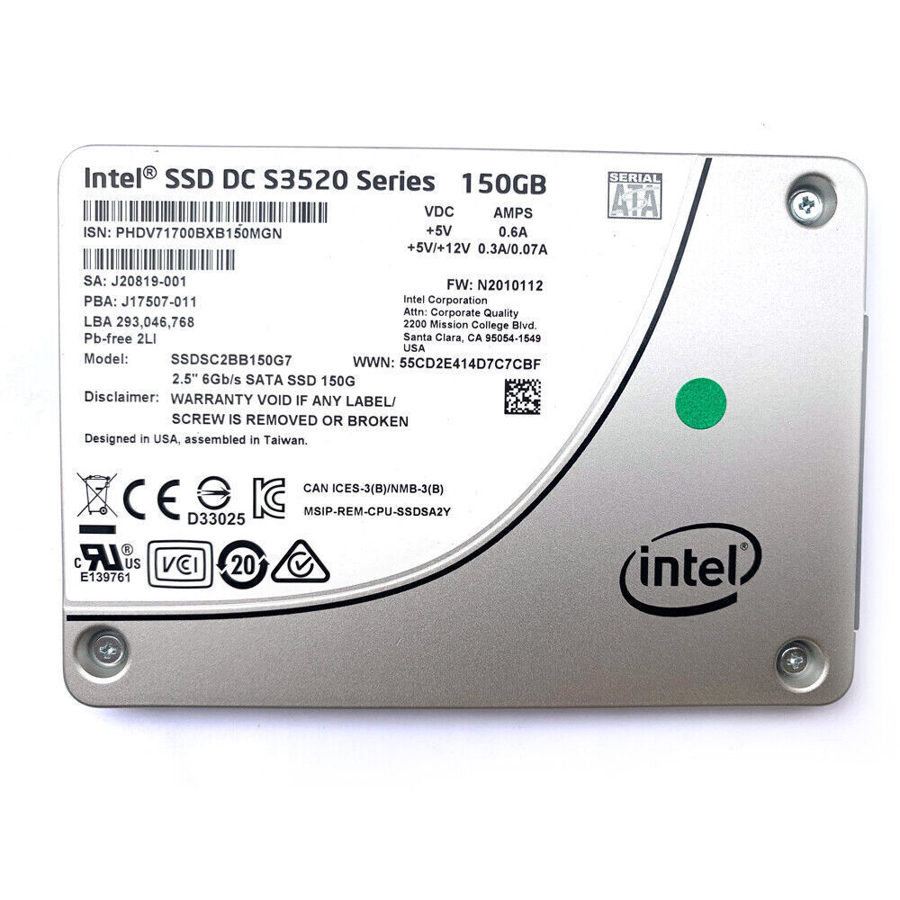 Intel DC S3520 150GB Enterprise SSD 2.5" SATA Solid State Drive SSDSC2BB150G7