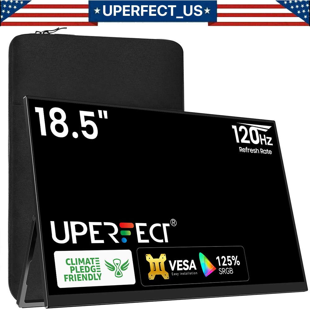 UPERFECT 18.5" 120Hz Portable Monitor 1080P Display HDMI Type C 100% sRGB 2000:1