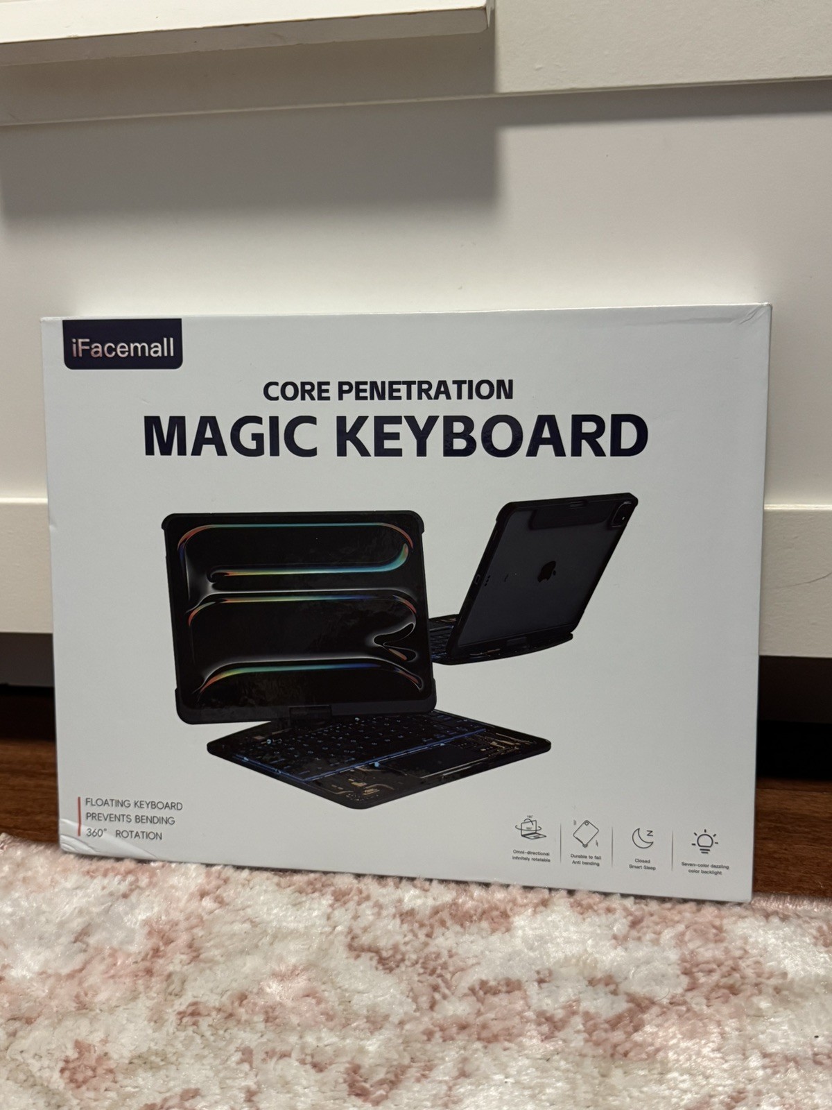 iFacemall Magic Keyboard Case for iPad Pro 11 Blue 360° Rotation RGB