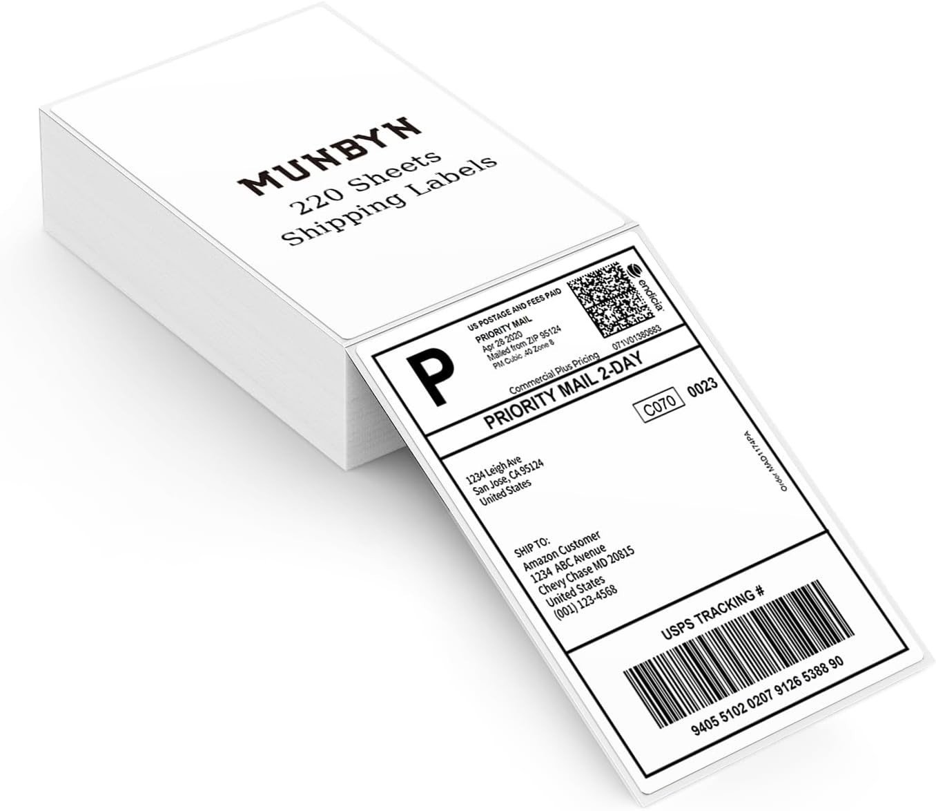 220 Count Fanfold 4x6 Thermal Shipping Labels - Compatible with Most Printers