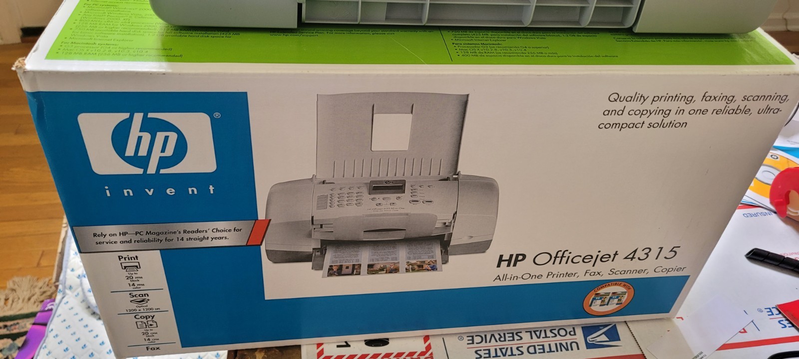 HP Officejet 4315 All-In-One Inkjet Printer Scanner Copier Fax With Ink