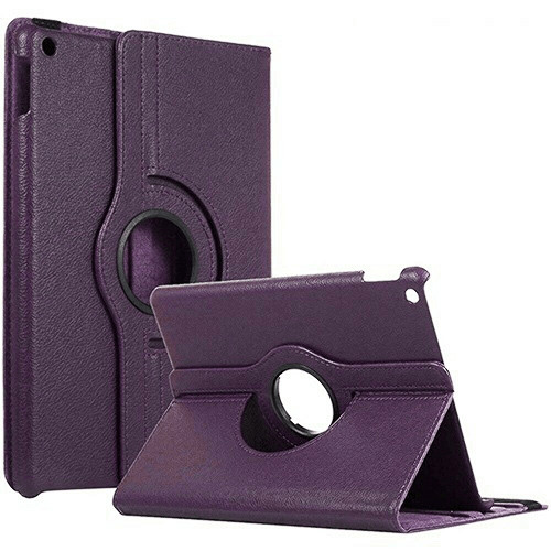 Leather Flip 360° Rotating Portfolio Stand Case for iPad Mini 4, Mini 5 PURPLE