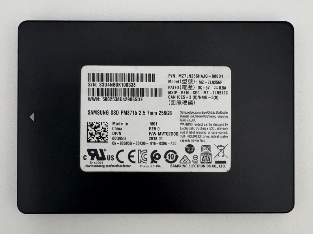 SAMSUNG SSD PM871b 2.5 7mm 256GB SSD