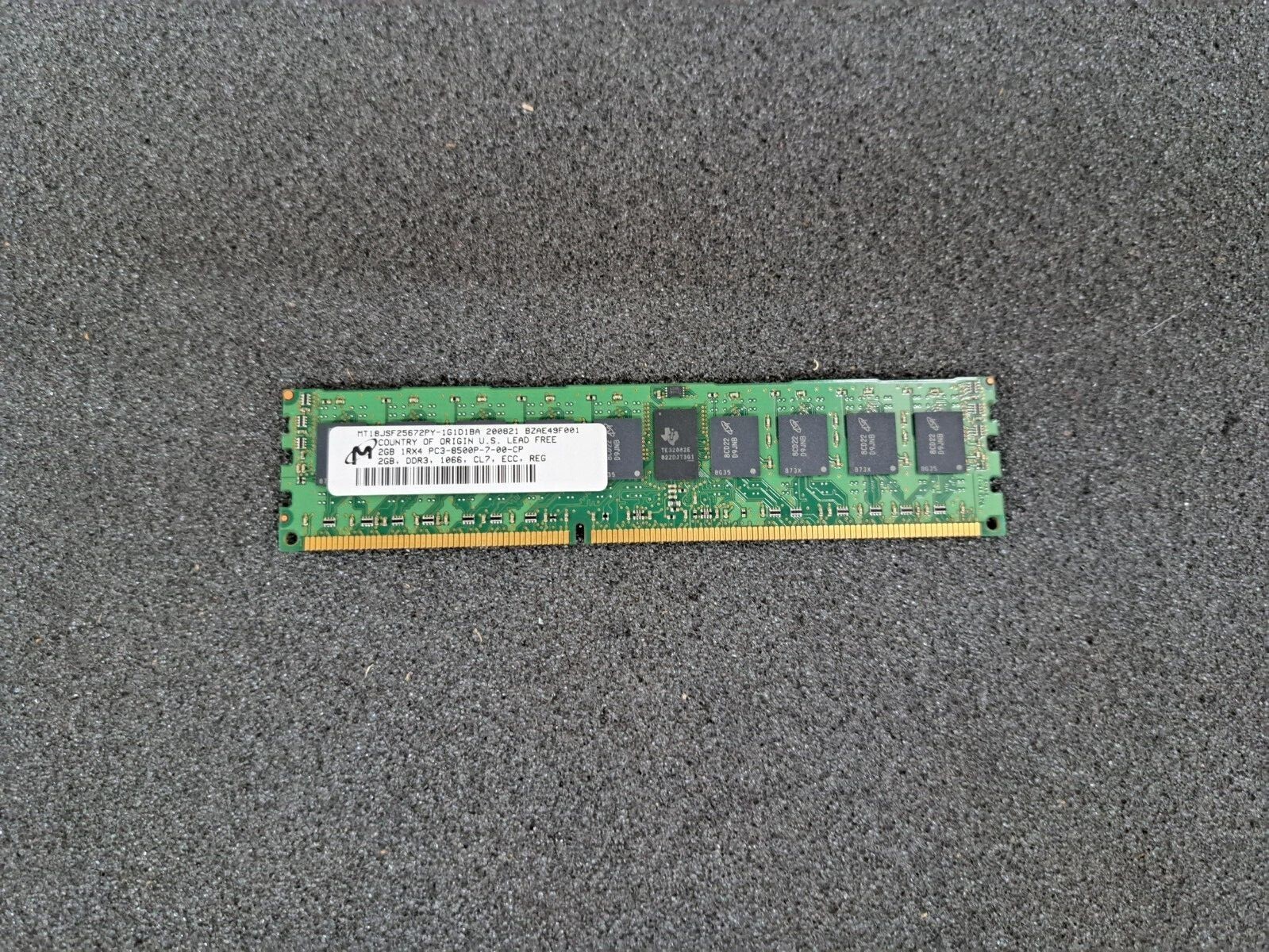 Used, Micron Tech, MT18JSF25672PY-1G1D1BA,  MEMORY, 2GB, 1066 MHZ, DDR3, ECC
