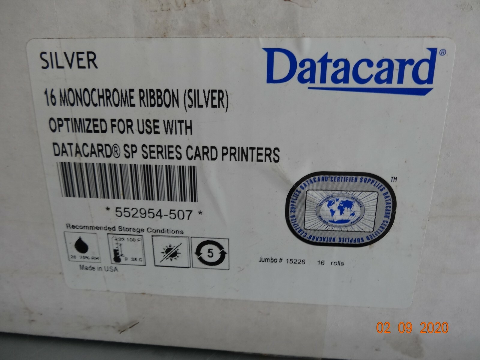 Datacard 552954-507 ribbon ink  Silver Monochrome Ribbon For SP35 SP55