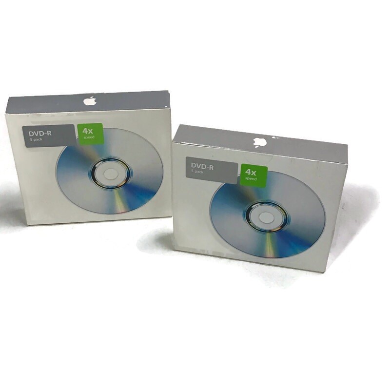 Apple DVD-R Media 5 Pack Lot Of 2 4.7GB Recordable General Purpose NEW