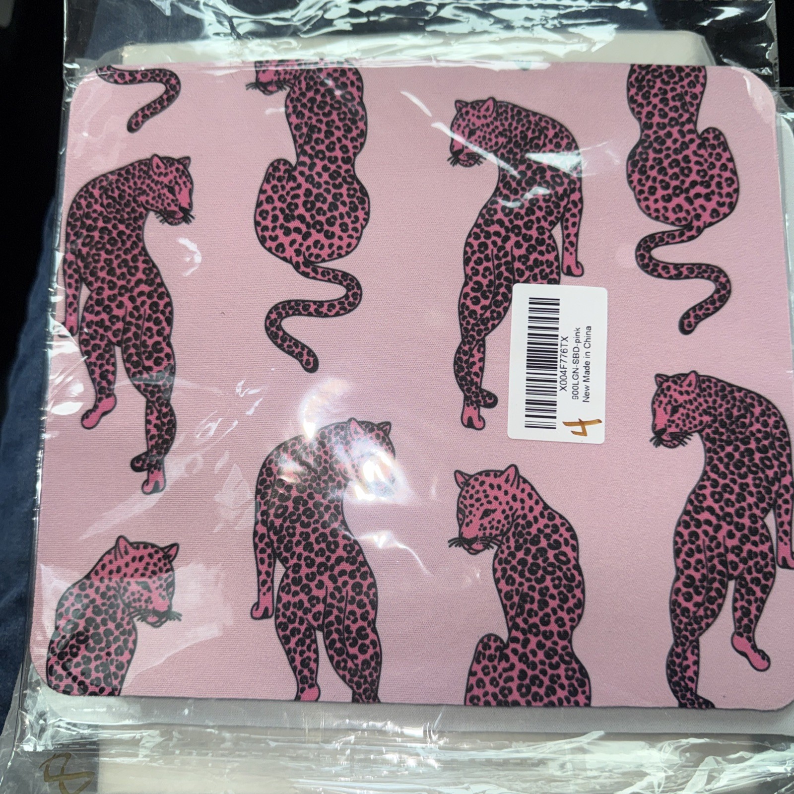Mouse Pad Featuring A Pink Panther