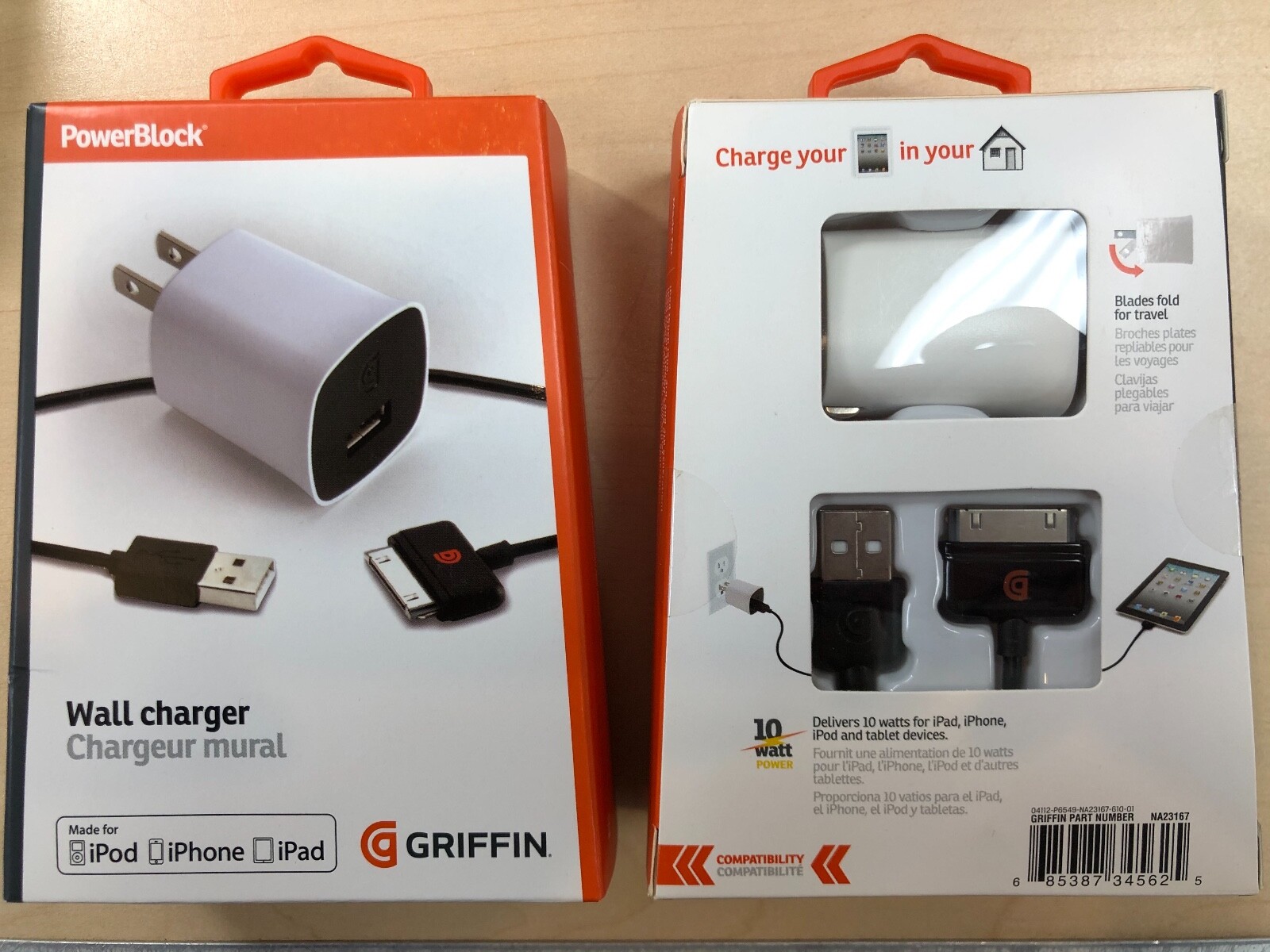 Griffin PowerBlock 10W Wall Charger w/ 30Pin Cable for iPad 1,2,3 iPhone 3,4