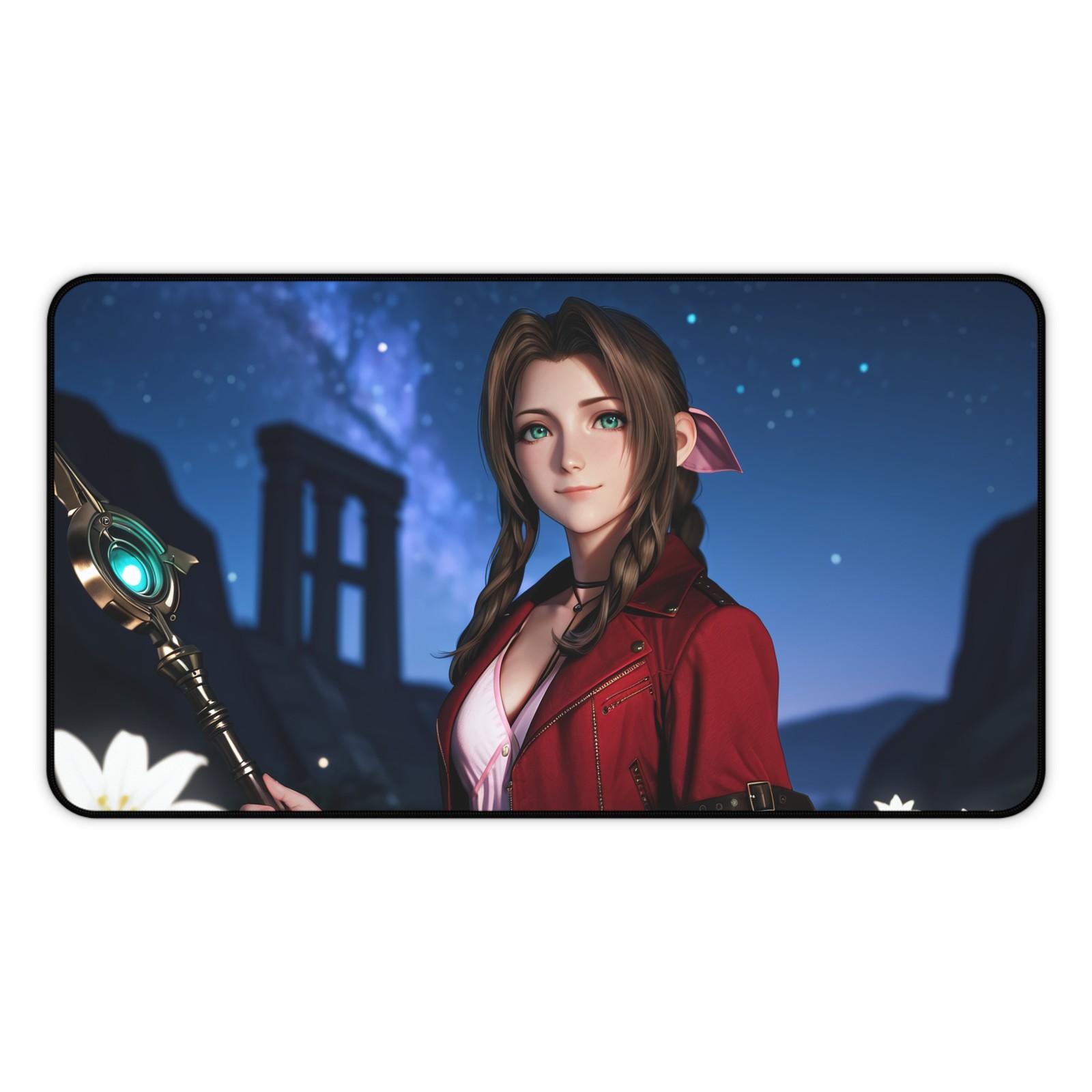 Aerith Gainsborough Final Fantasy VII Desk Mat | Moonlit Ancient City