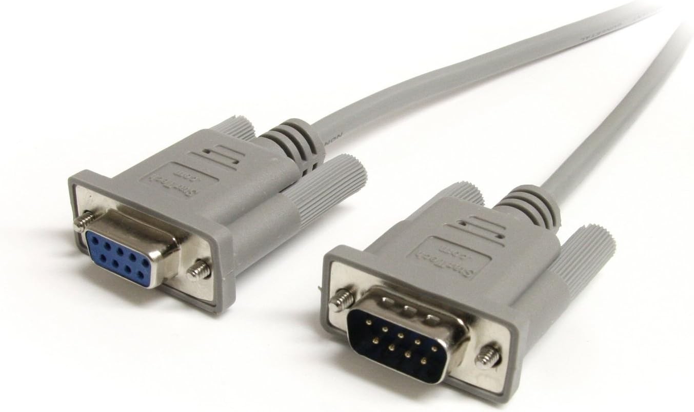 StarTech 10ft Straight Through Serial Cable Male/Female Gray MXT10010 DB-9 M to