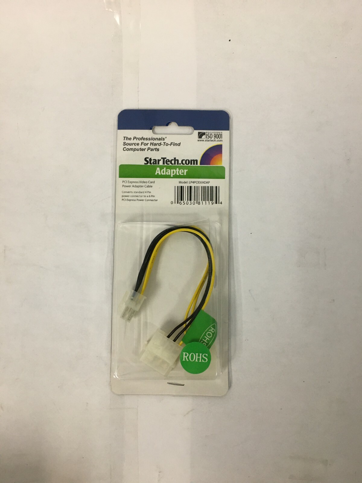 New StarTech LP4PCIEXADAP 6in LP4 to 6 Pin PCI Express Video Card Power Cable 