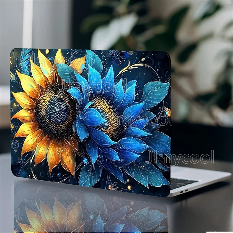 2PCS Sunflower Flower Pattern Vinyl Laptop Skin Stickers Waterproof