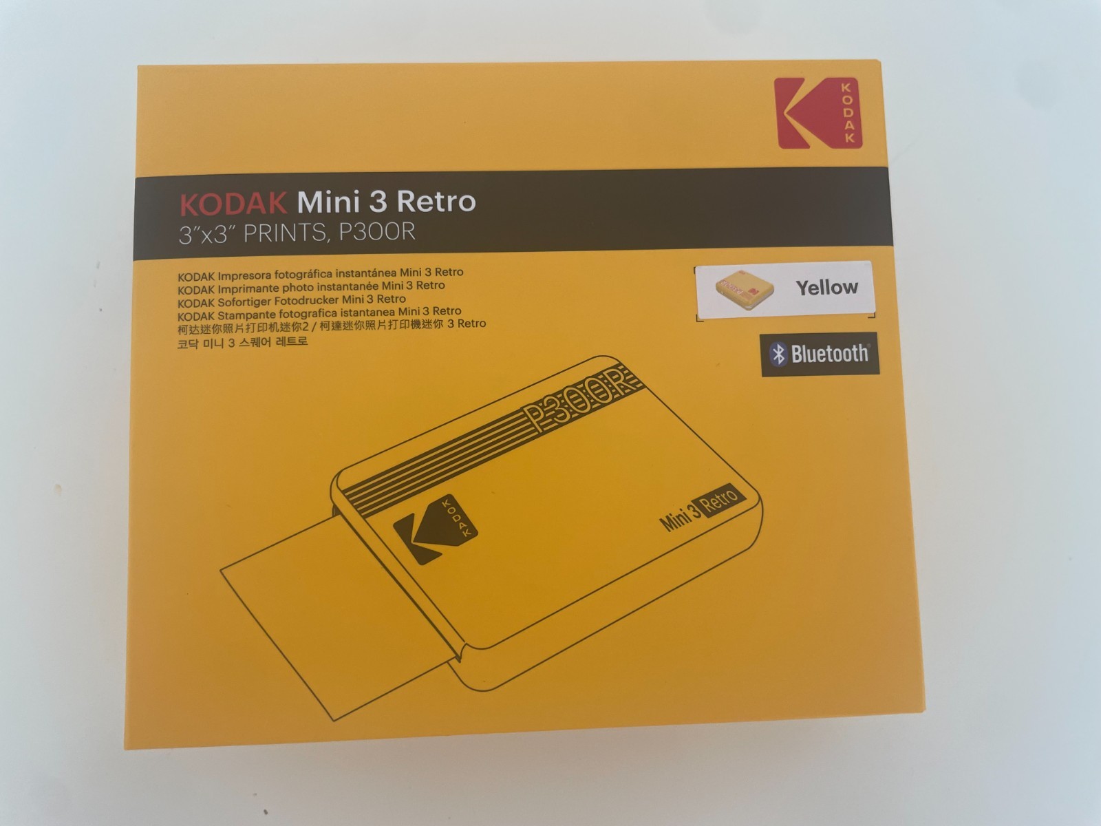 Genuine Kodak Mini 3 Retro Bluetooth Instant Photo Printer - YELLOW (P300R) NEW
