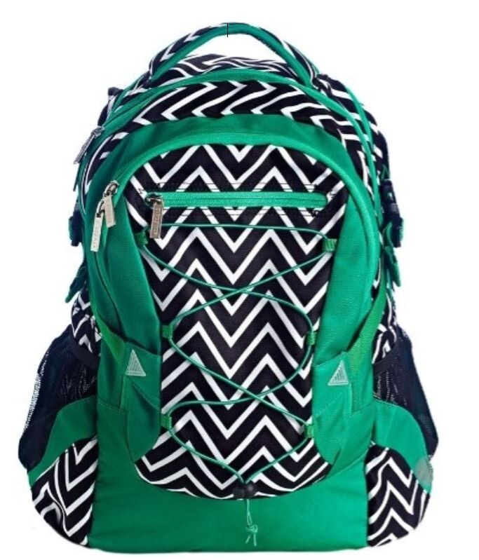 Studio C Getting Ziggy with It Collection Bag, Laptop Backpack Green White Black