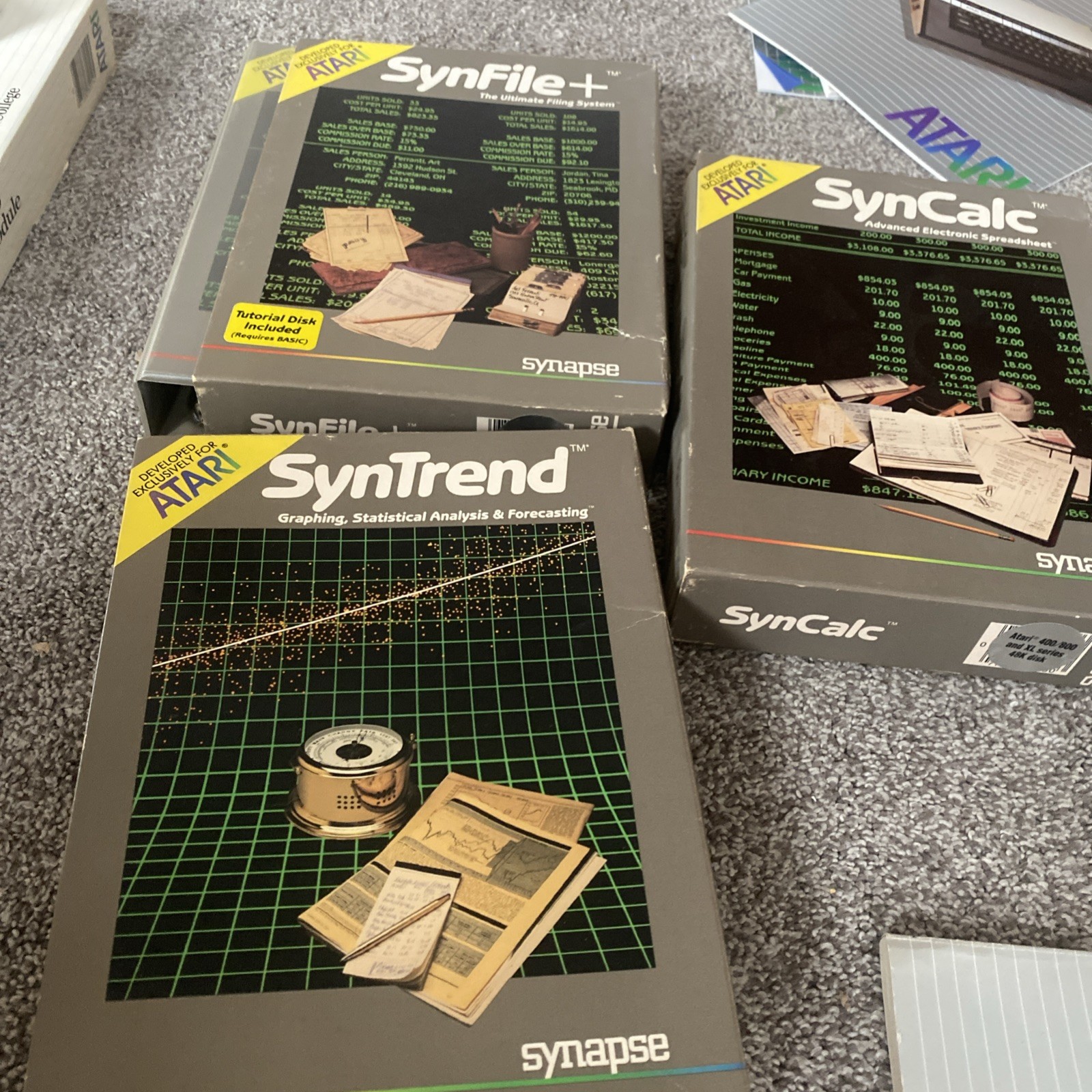 SynCalc, SynFile+, SynTrend with SynStat & SynGraph by Synapse for Atari