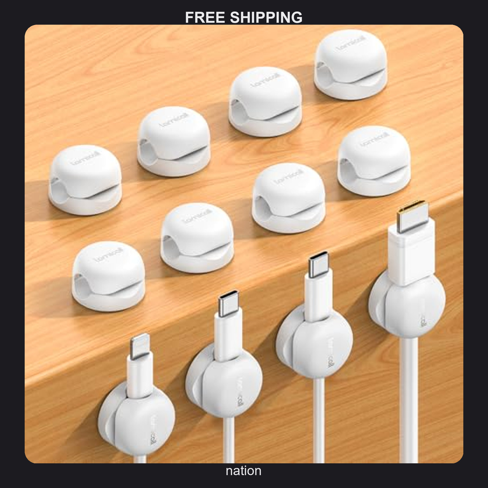 Lamicall 12 Pack Spring Cord Organizer Cable Clips for Desk Wall Car