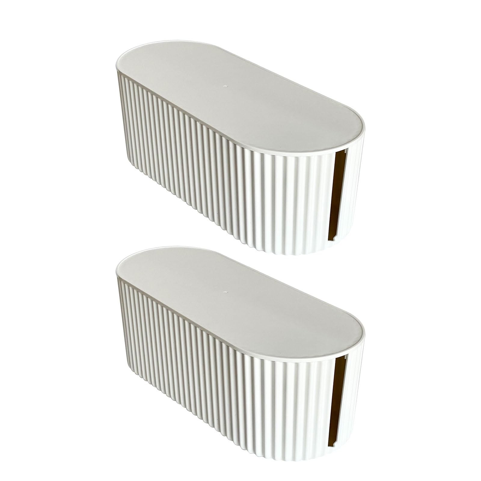 2 Pack White Cable Management Box, Plastic Cord Organizer Box Under Desk, Pow...