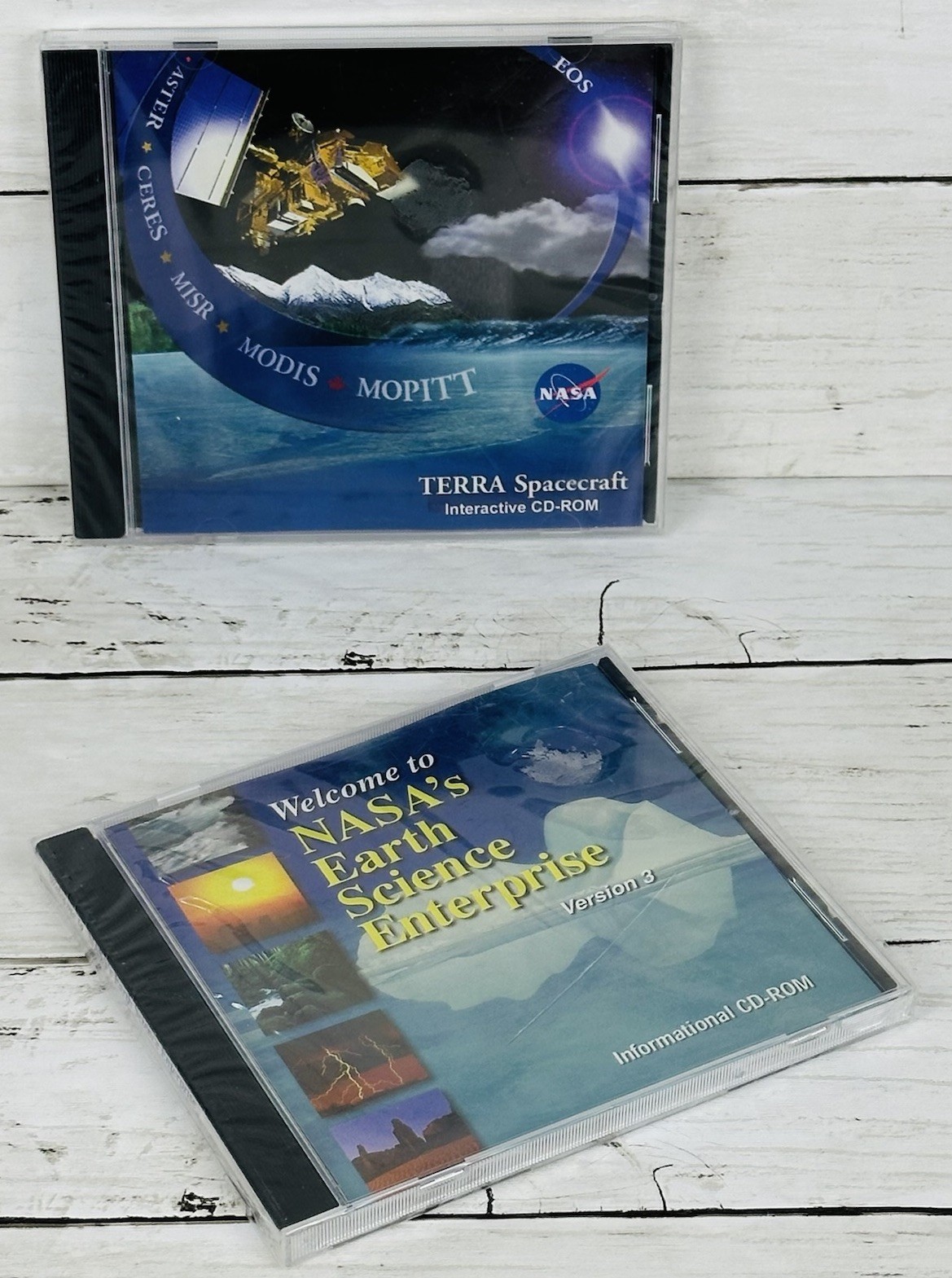 (2) NASA Windows/MAC CD-ROMs Terra Project and Earth Science Enterprise NEW