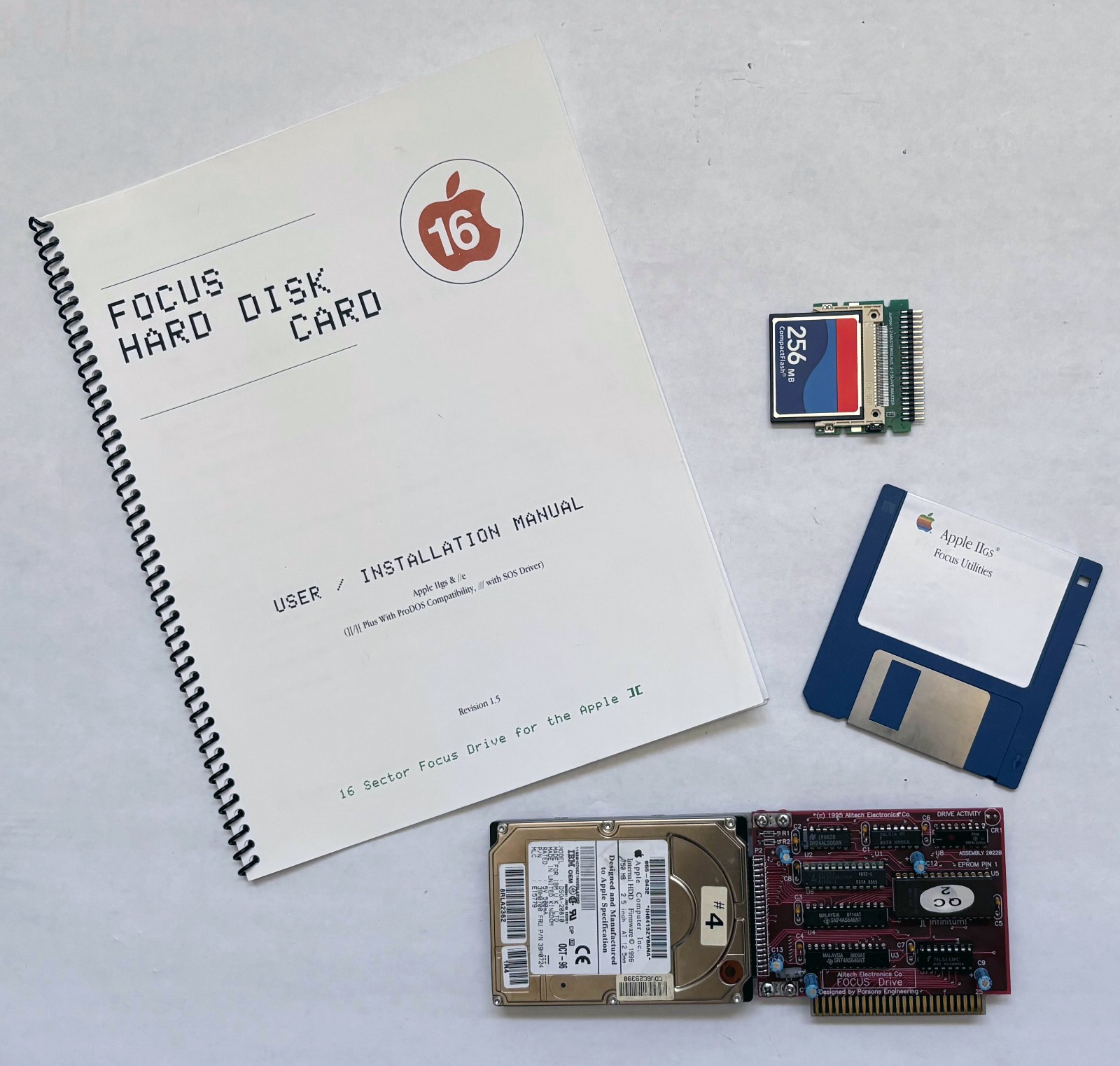 Rare Vintage FOCUS 16 Sector Hard Disk Card for Apple ][e & ][gs - Works Great