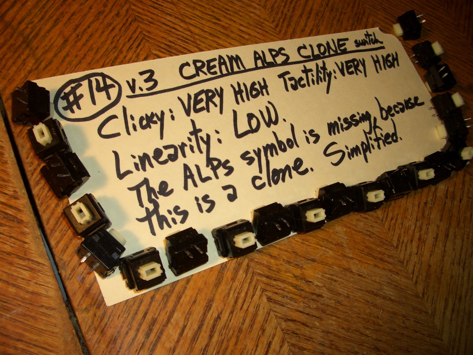 LOT-OF-5:   HIGH-CLICKY, HIGH-TACTILE   ALPS-STYLE  SWITCHES  #14:    $9.50 +S/H