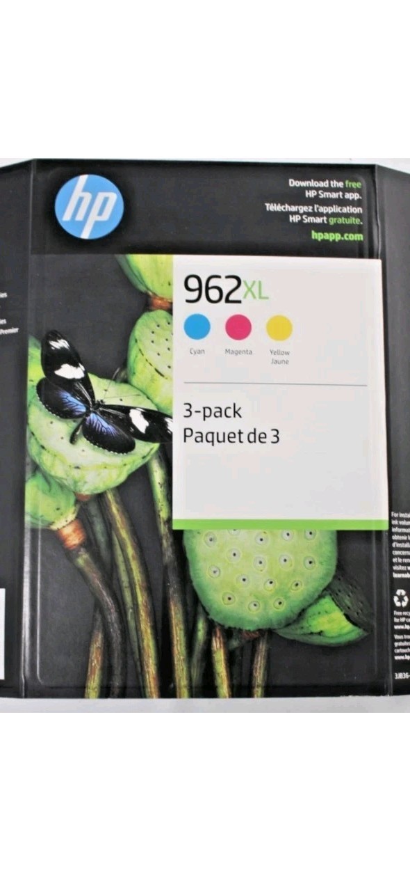HP 962XL Genuine Original Inkjet Ink Cartridges 3-Pack Cyan/Magenta/Yellow QTY:8