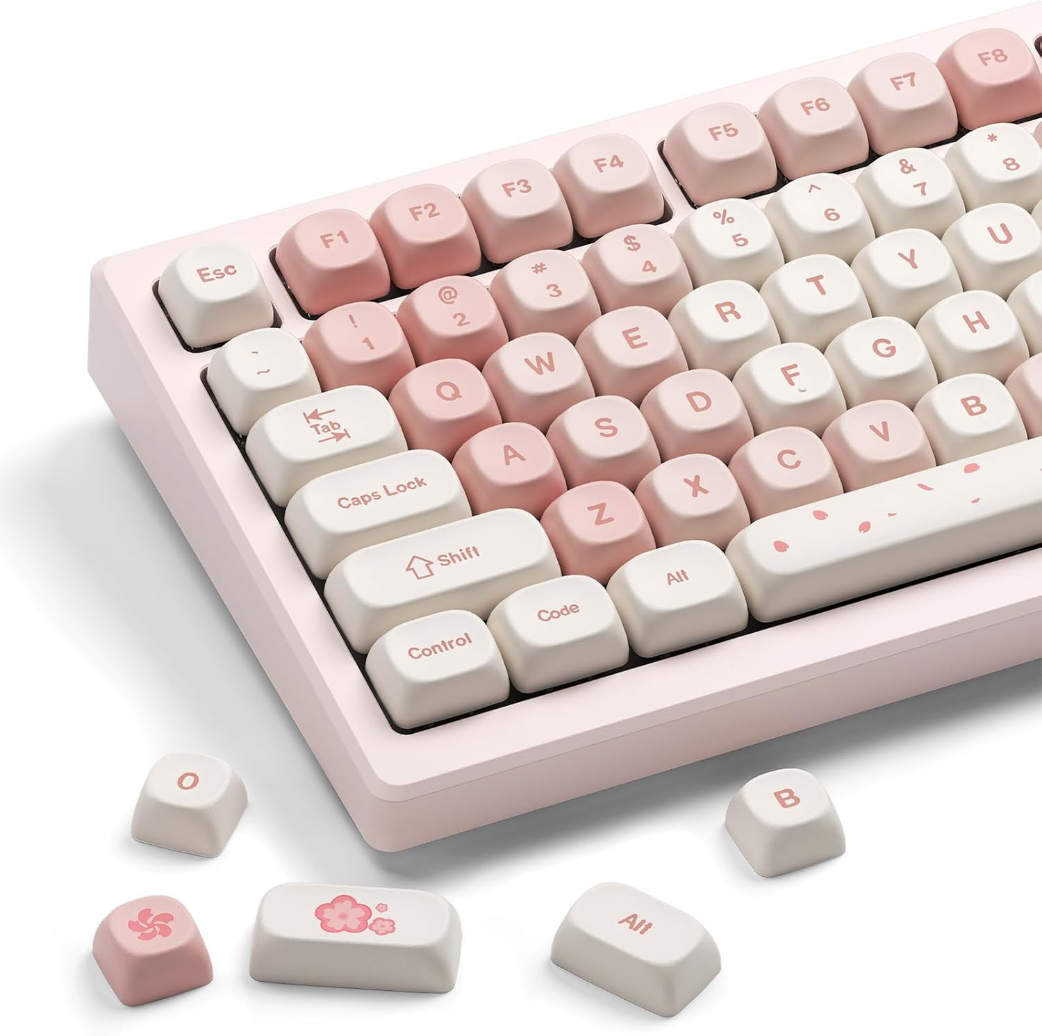 XVX Keycaps - Pink Cute PBT Keycaps, MOA Profile Key Caps 60 65 75 100 Percent,