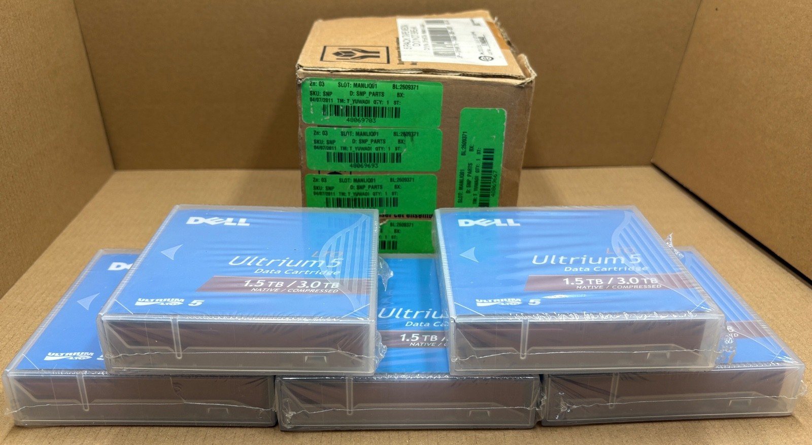 5 PK Dell 02H9YH Ultrium LTO 5 Data Tape Cartridges (5 PACK) LTO5