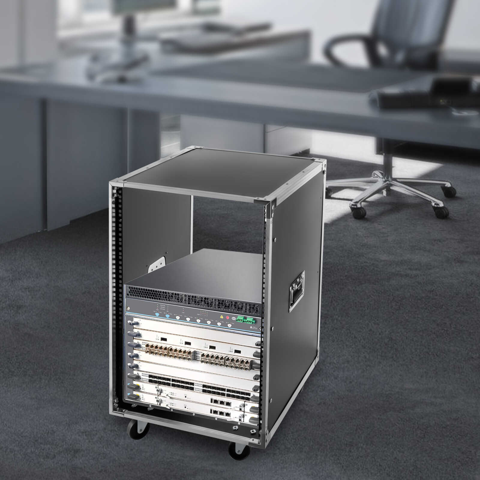 16U Cabinet Portable Rolling Network Server Rack w/ Wheels For KTV Conference
