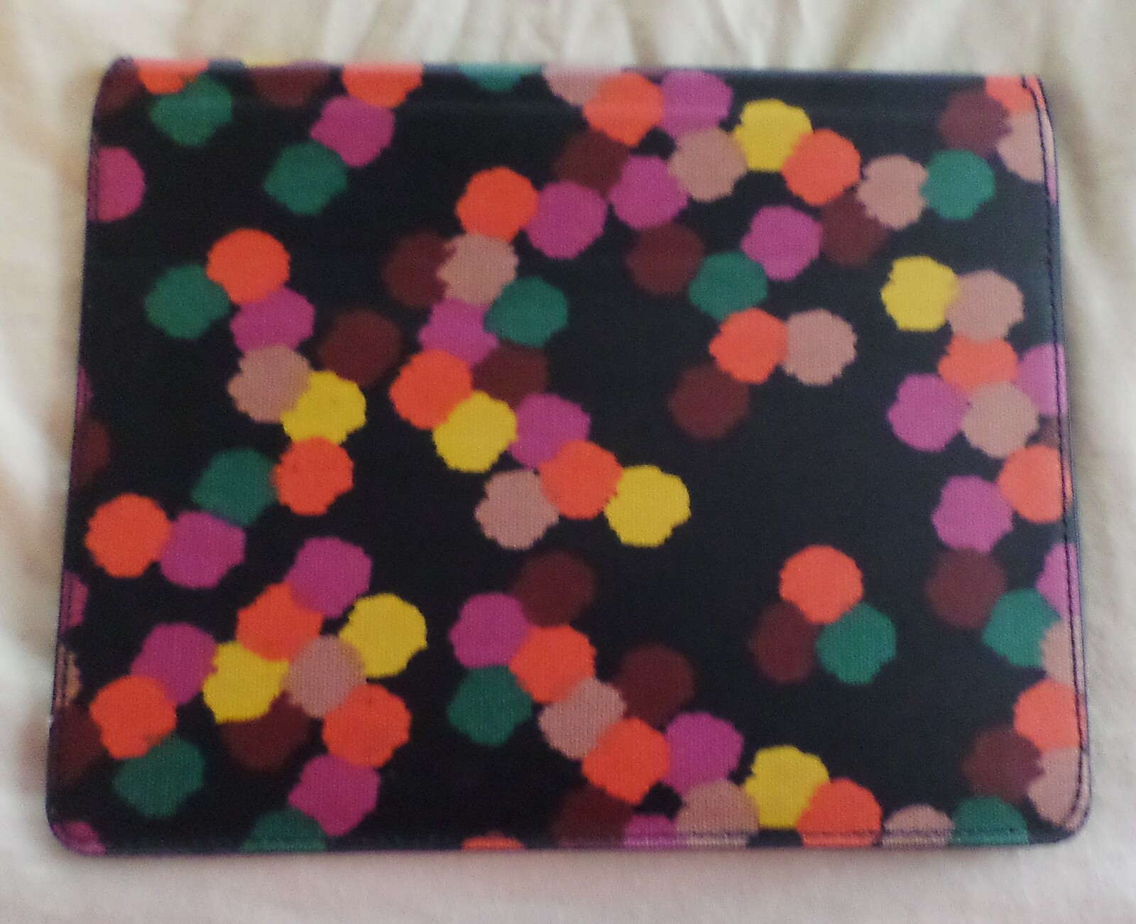 New w/ Tags Fossil Tablet IPAD Case Fits I Pad 2 3 4 Black Polka dot leather