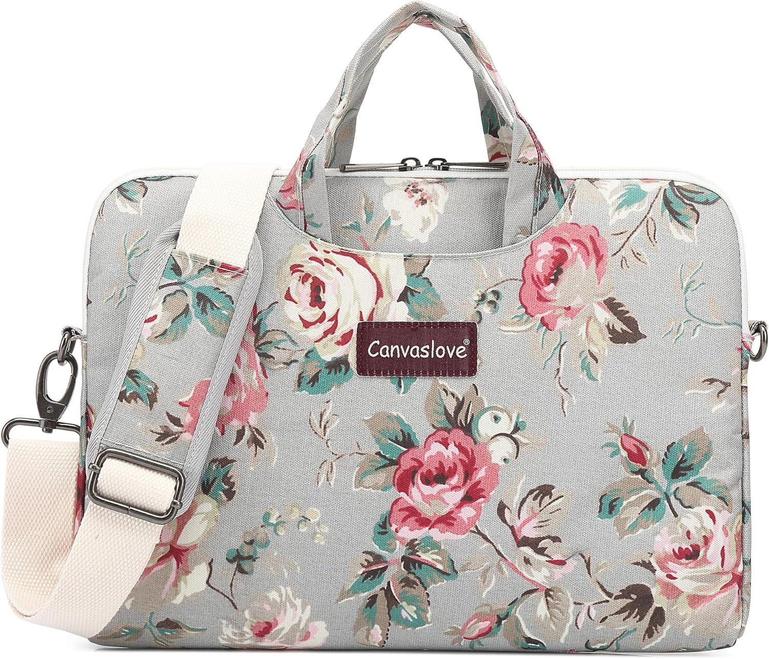 Rose Pattern Water Resistant Laptop Messenger Bag for 15" 15.6" 16" MacBook Pro