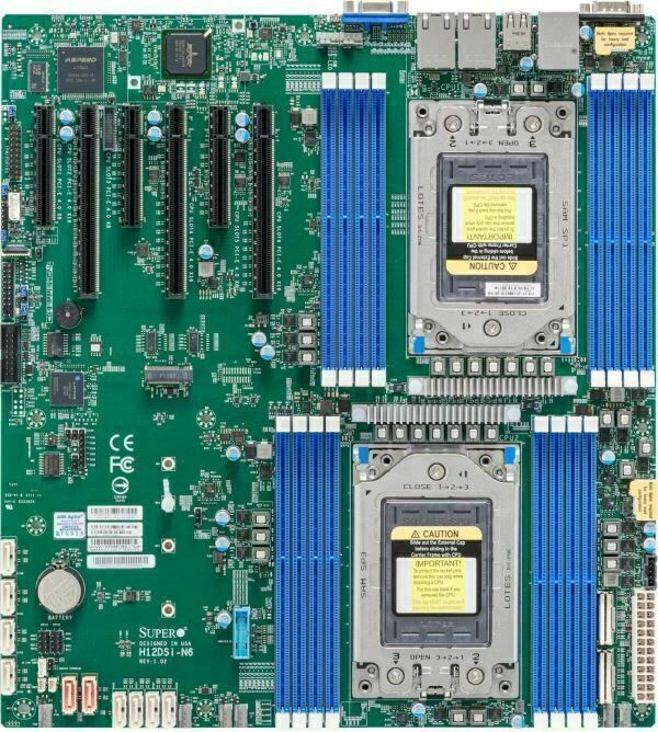 Supermicro H12DSI-N6 E-ATX Motherboard For AMD EPYC 7002/7003 Rome/Milan CPU SP3